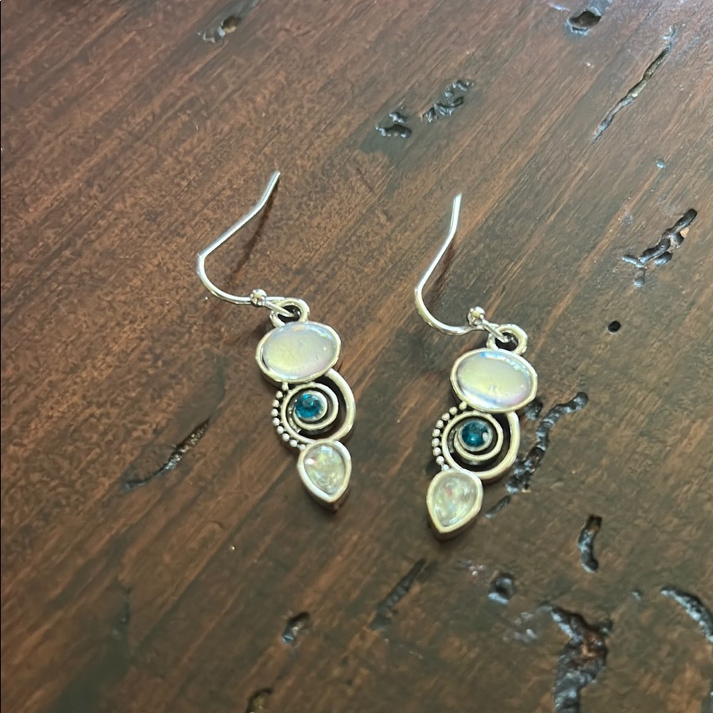 Elegant Silver and Blue Dangle Earrings